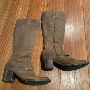 Born Women’s Brown Leather Heeled Boots 7.5